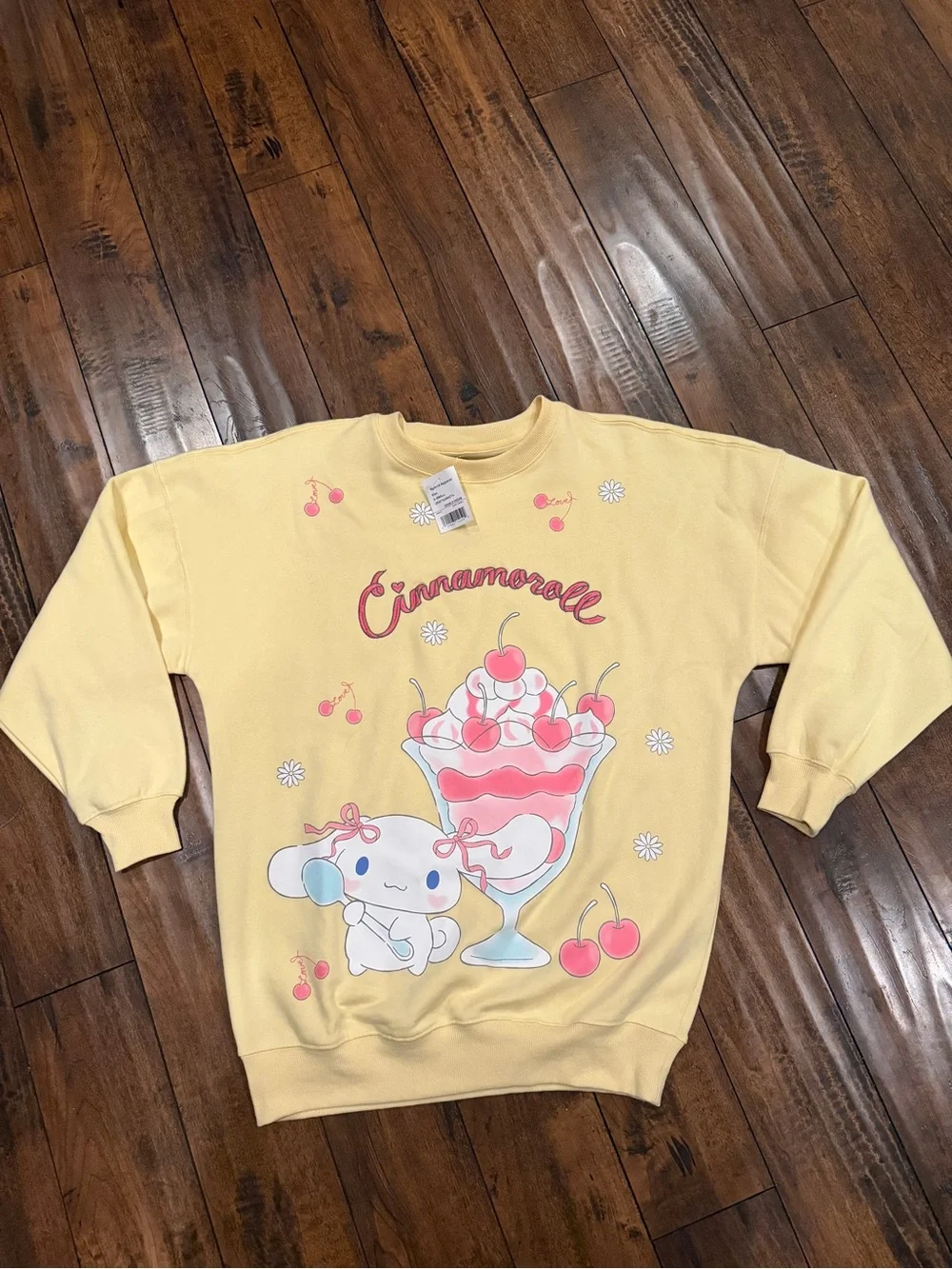 Hybrid Apparel Yellow Cinnamoroll Cherry Parfait Crewneck - Picture 1 of 6